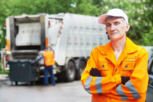 Business waste collection truck in Yeading