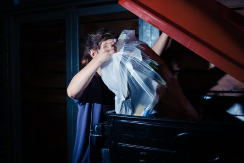 Eco-friendly waste recycling process at a construction site