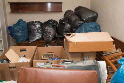 Recyclable materials being sorted by professionals